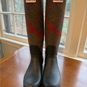 Hunter Mallalieus Wool Tartan Knee-High Boots